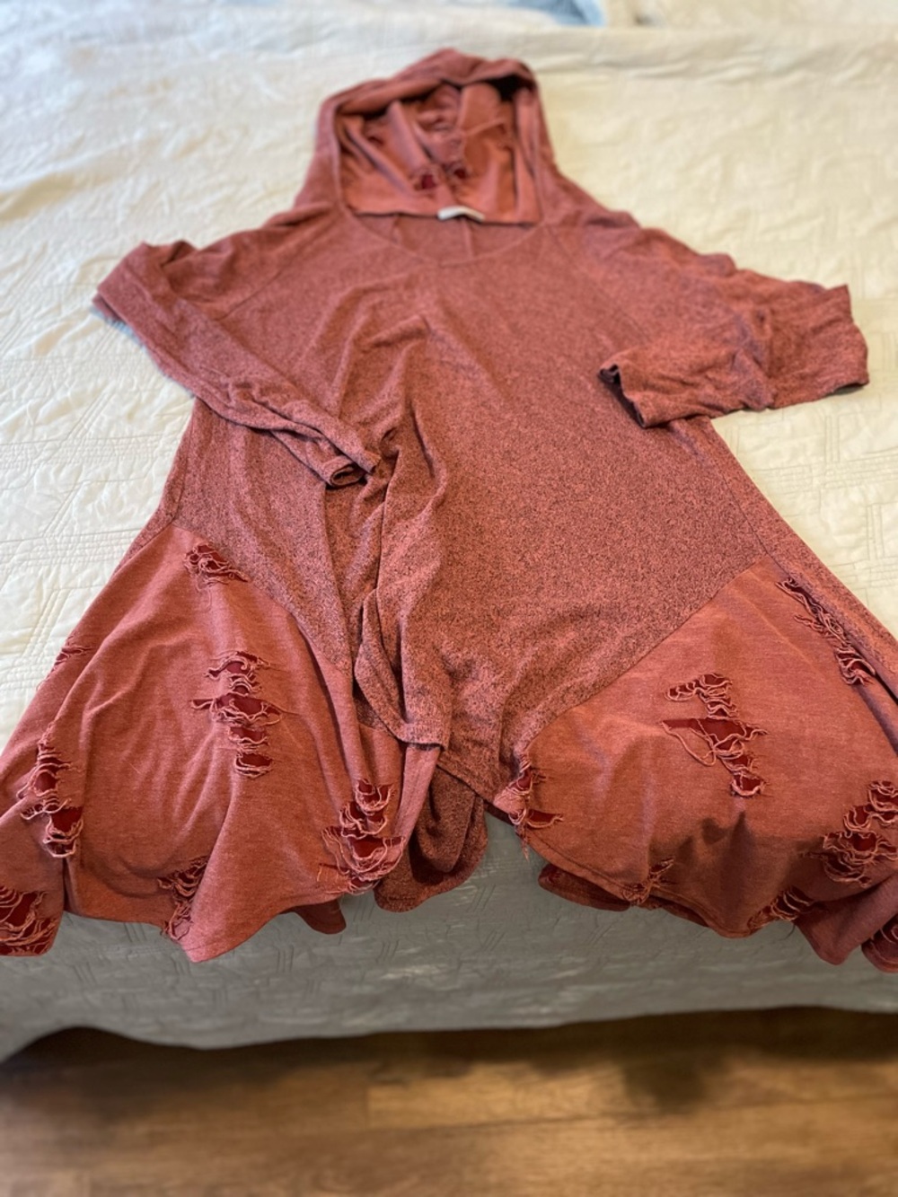 Distressed Hooded Tunic shirt